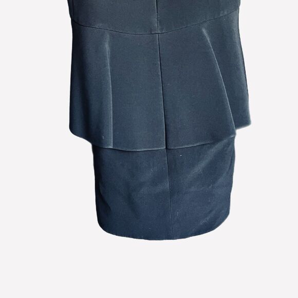 CELINE Phoebe Philo Peplum Black Mini Dress Empire Waist 40 US M/8 Crepe - Picture 5 of 12